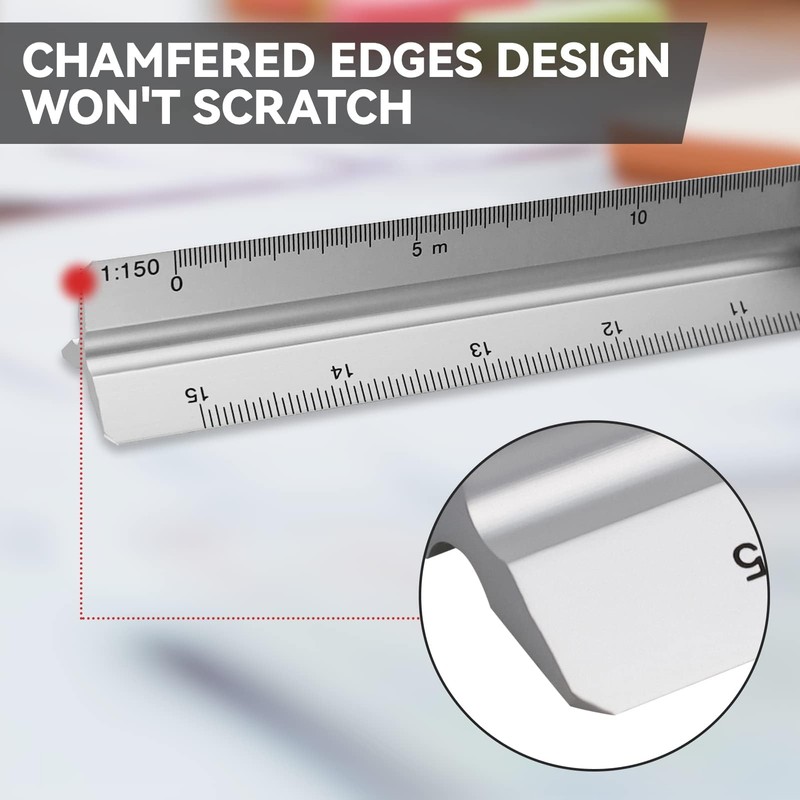 SZXMDKH 1:20 1:25 1:50 1:75 1:100 1:150 Triangular Scale Ruler