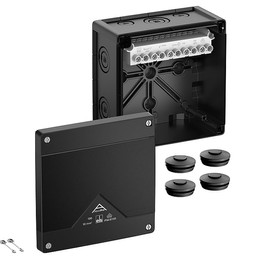 Spelsberg Abox Pro 100-10²/sw - IP66/IP67/IP69 Junction Box with Cable Connectors Accessories - Electrical Enclosure with Raised Screw Terminals - Rated 690V for Industrial & Outdoor (Black)