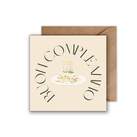WBdesignz Birthday Card with Envelope - Buon Compleanno Happy Birthday Card Italian Pasta Congratulations Card
