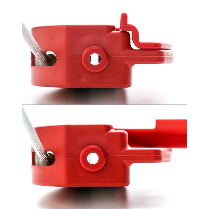 QWORK Lockout Tagout Cable Lock, 4 Pack Adjustable Steel Vinyl