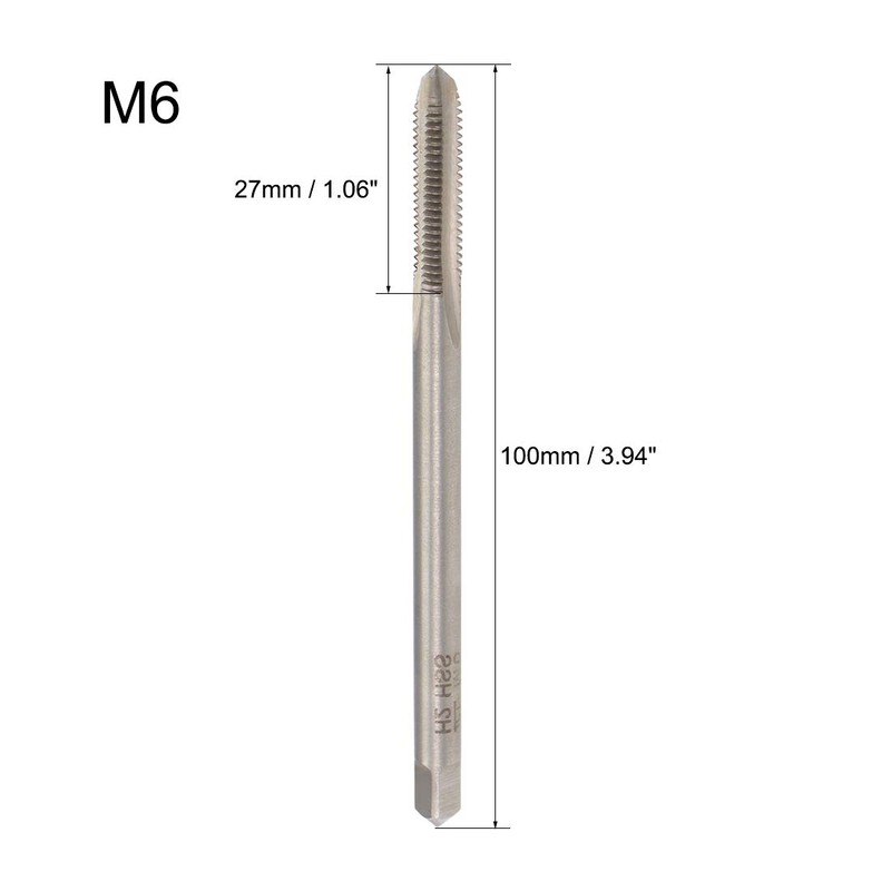sourcing map Metric Thread Tap M6 x 1 H2 100mm