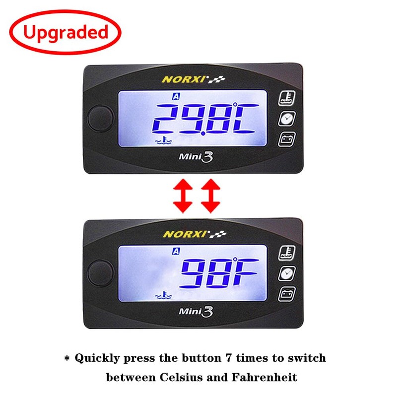 Motorcycle 4-in-1 Multifunction Gauge Mini 4 Meter (RPM Tachometer+Cylinder Head