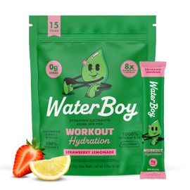 Waterboy- Hidratación de entrenamiento  Paquetes de Polvo de Electrolitos Sin Azúcar de 2,960mg  LGlutamina  Vitaminas  No Su                         