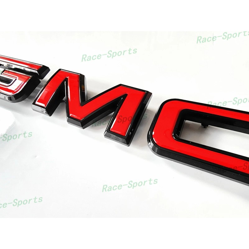 Auto GMC Front Gloss Black Red GMC Emblem Sierra 1500