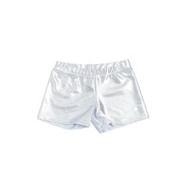 Destira Women's Mystique Gymnastic Athletic Sport Short, Silver, Gymnastics, Practices, Dance, Cheer, Yoga, Adult Small