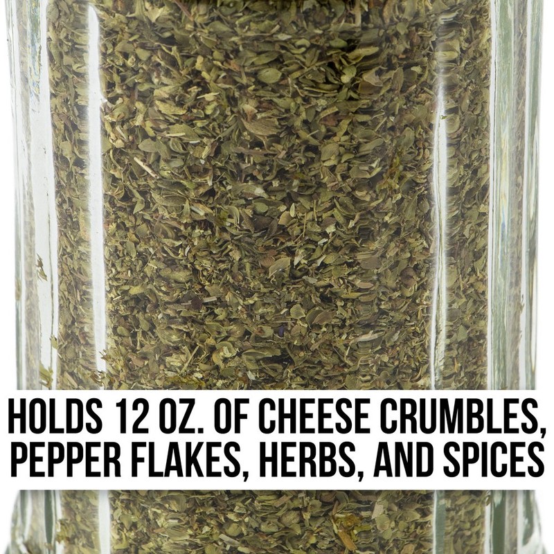 1 Pack of 12oz. Spice & Cheese Shaker|Glass Jar, Metal