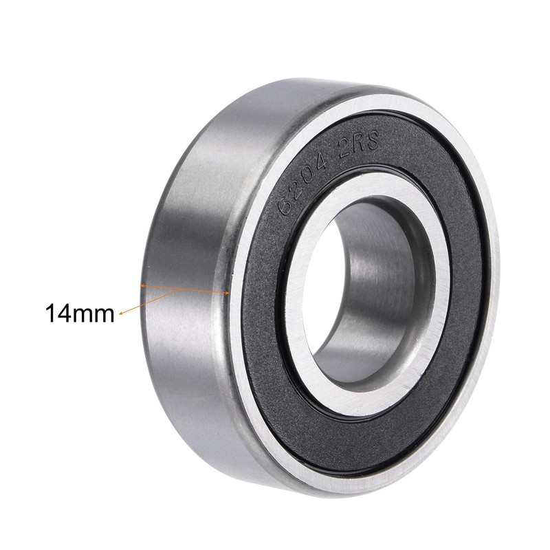 sourcing map 6204-2RS Deep Groove Ball Bearings 20 mm Bore