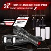 PeakPlus LED Tactical Flashlights High Lumens, Zoomable, 5 Modes Bright