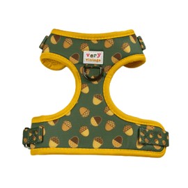 Very Vintage- No Pull Adjustable Dog Harness with 2 Heavy Duty D Rings- Padded Colorful Pet Vest Arnes para Perros Made of Eco-Friendly Material Easy to Put on & Take Off (M, Acorns)