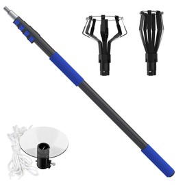 SKGPOLE 26FT Reach Light Bulb Changer for High Ceilings with Telescopic Extension Pole, 5-20Foot Light Bulb Extension Pole Changer with Baskets and Suction Cup for High Ceilings and Recessed Lights