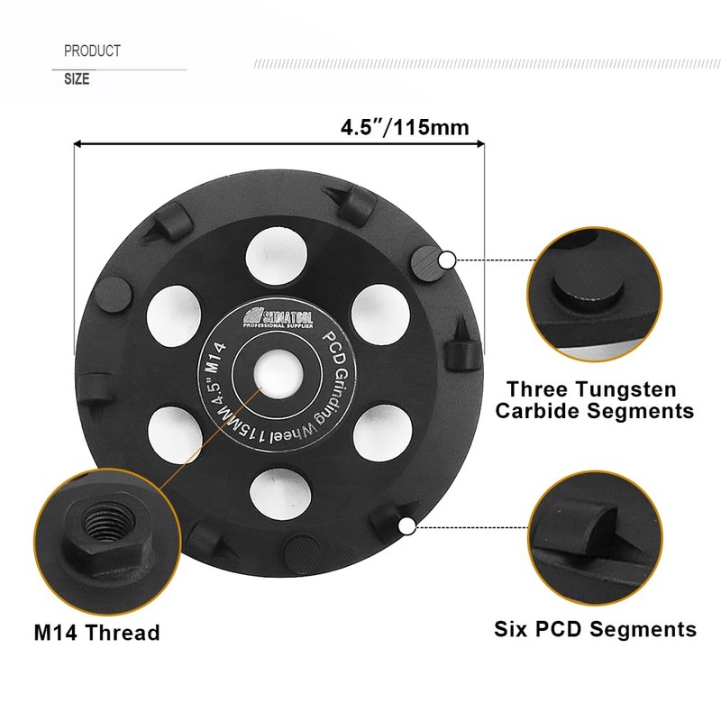 SHDIATOOL 1PK Sintered Diamond Turbo/Double Row Grinding Cup Wheel for