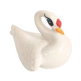 UNDERPINE Decorative Ceramic Swan Figurine, Floating Water Design, White, Home Decor Accent (White)
