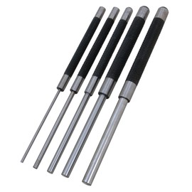 Performance Tool W758 5 Piece 8-Inch Long Carbon Steel Pin Punch Set, Pin Sizes 1/8", 3/16", 1/4", 5/16" and 3/8"