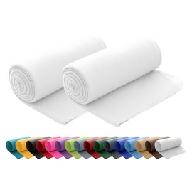 wometo Polar Fleece Blankets, Set of 2, Oeko-Tex, 130 x 160 cm, approx. 400 g, with Anti-Pilling and Overcast Hem, White