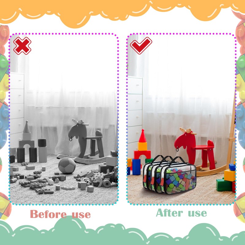 PVC Storage Bags with Zip Black Pack of 4, grey