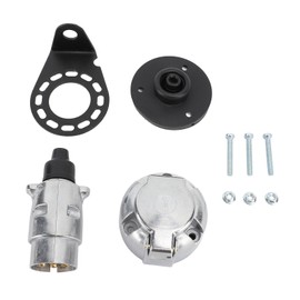 DC12V 7 Pin Truck Trailer Plug Socket Kit Signal Connector Wiring Harness Mounting Bracket Kits for Car Trailer RV Truck Ship