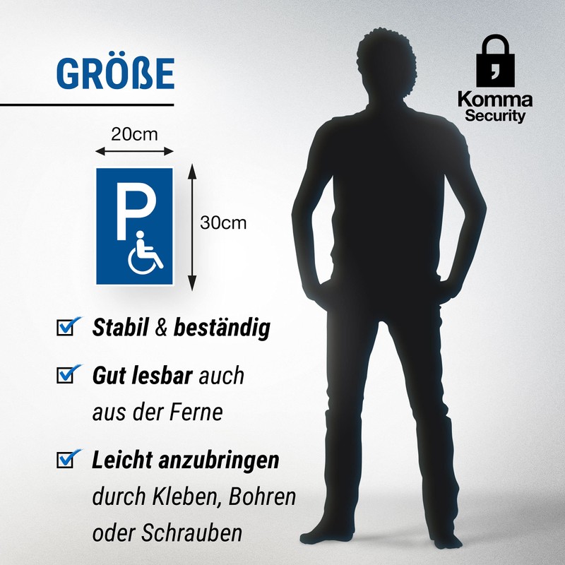 Komma Security Parking Disabled Sign 20 x 30 cm Sign
