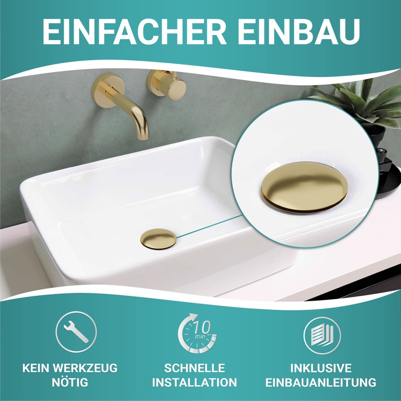 Engelbach Drain Fitting Sink with Overflow - Pop-Up Drain Fitting