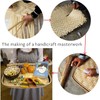 Set of 4 pcs Rectangular Bamboo Wicker Serving Trays with