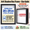 Intckwan A4 Shadow Box Frame, 3 cm Deep Keepsake Display