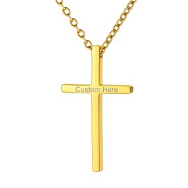 Gold Cross Chain Large Cross Necklace Mens Necklace Large Cross Necklace Men Cross Pendant Gifts for Men Boyfriend Husband Brother Father Uncle