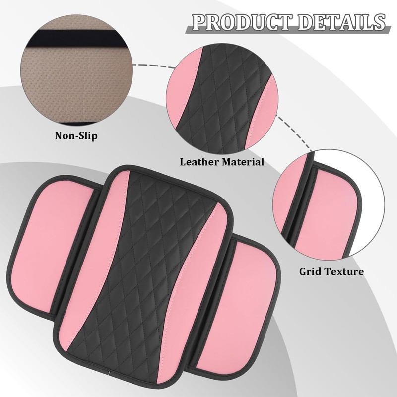 Car Center Console Cover, Leather Soft Armrest Seat Storage Box