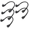 [5 Pack] Flat Plug Short Power Extension Cord - 8inch