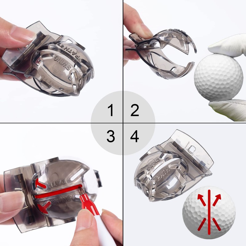 OlibaDu 1 Pack 360° Triple Line Golf Ball Marker，Golf Ball