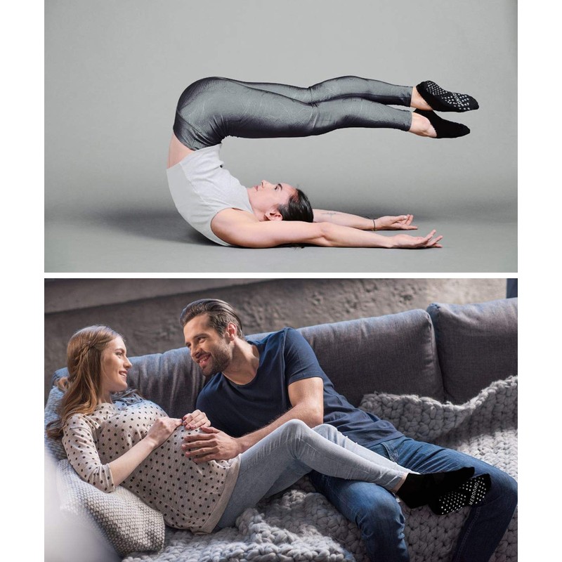 DIBAOLONG Non Slip Yoga Socks for Women, Anti-Skid Gripper Socks