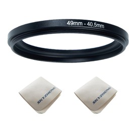 49mm Lens to 40.5mm Camera Lens Adapter 49mm to 40.5mm Step Down Ring Adapter Ring for All Brands of UV ND CPL, with Premium Lens Wiping Cloth 2 Pack (49mm-40.5mm)