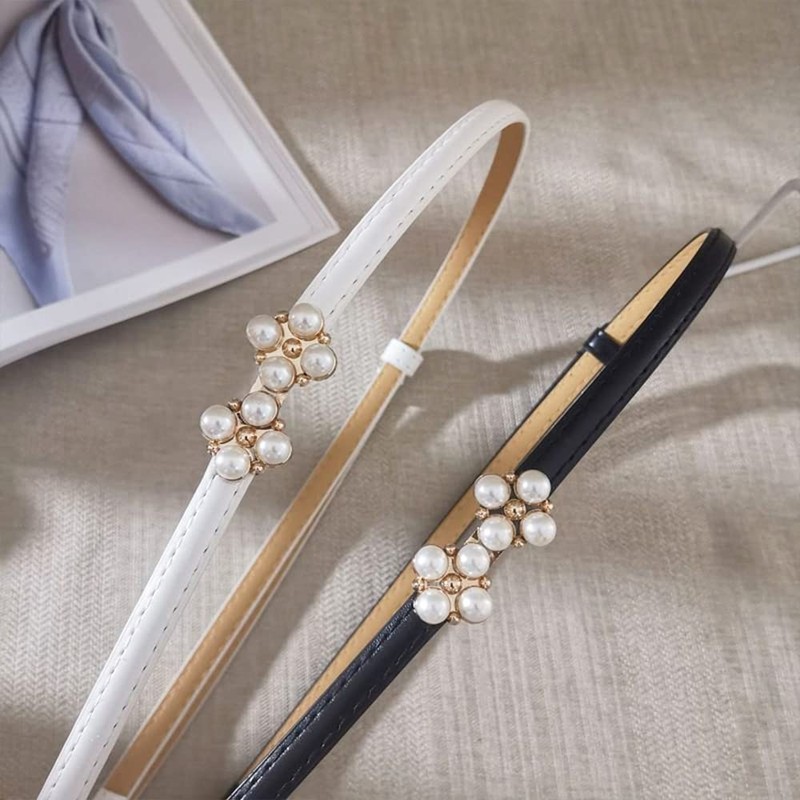 YIWEIYA Women Leather Belts (Black)