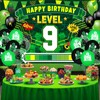 Video Game Themed 9th Birthday Party Decorations Green Black Happy