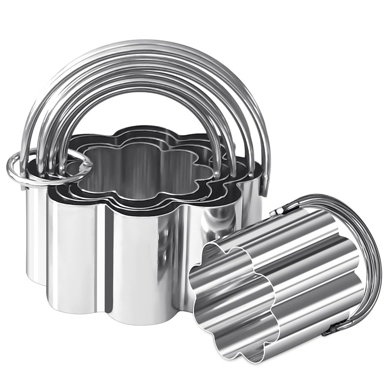 ALLTOP Scalloped Biscuit Cutters with Handle, Stainless Steel Cookie Cutter,