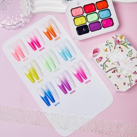 Gel Paint,Gradient Paint Gel - 9-Color Palette Painting Accessories Women Girls Manicure Nail Design for Creative Artistic Expression