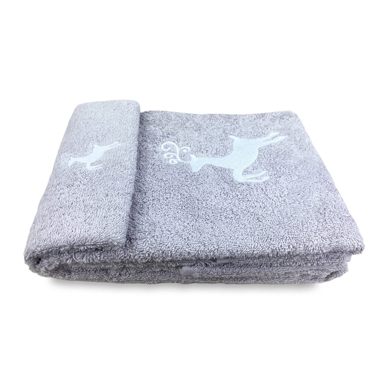 Tex family Towel Set Deer Grey Pure Cotton Made in