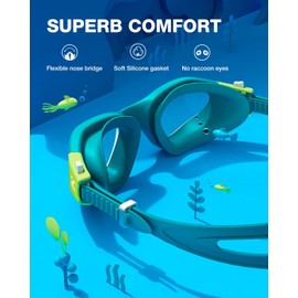 ZIONOR G1MINI Children's Swimming Goggles Polarised / Non-Polarised Comfortable Children's Swimming Goggles Anti Fog UV Protection Swimming Goggles for Girls and Boys (Years 6-14)