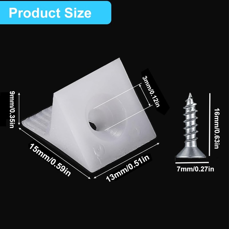 100 Pack Drawer Wedges with Screws - Furniture Chest Drawer