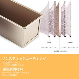 CHEFMADE Pullman Loaf Pan with Lip, 0.66 lb Dough Capacity Non-Stick Rectangle Flat Toast Box for Oven Baking 2.8 inches x 8.1 x 2.8 inches (Champagne Gold)