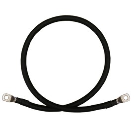 2 AWG calibre 2 único negro 8 pies con lengüetas de 5/16 pulgadas de cobre puro PowerFlex Inverter cables para energía solar, RV, Auto, coche marino, barco