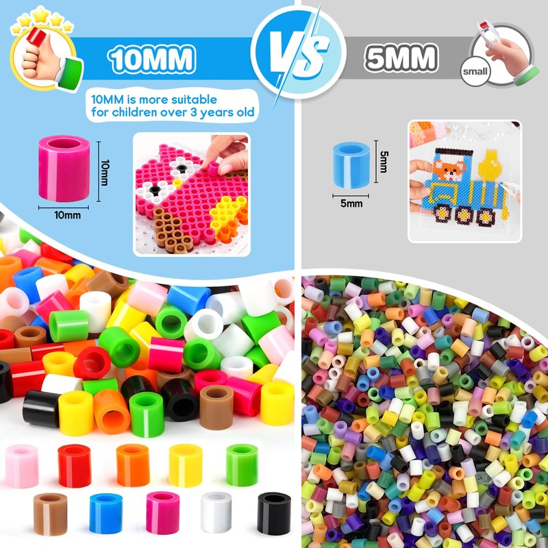 PITMT 10 mm Ironing Beads Large Set, 1200 Pieces XL