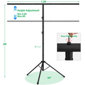 Green Screen Backdrop Kit 8X7.2ft,Portable greenscreen Background with Stand,Adjustable T-Shape Photo Backdrop Stand for Photography, Streaming,Video,Studio,Party,Zoom