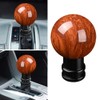 XhuangTech Wood Grain Car Gear Knob, Round Ball Aluminium Car