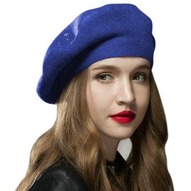 Sumolux Women Beret Hat French Wool Beret Beanie Cap Classic Solid Color Autumn Winter Hats