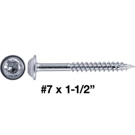 7 x 1-1/2" Pocket Hole Screws FINE Thread - T-20 Torx/Star Drive for Cabinetry & Furniture 1 Pound - 165 Approx. Screw Count