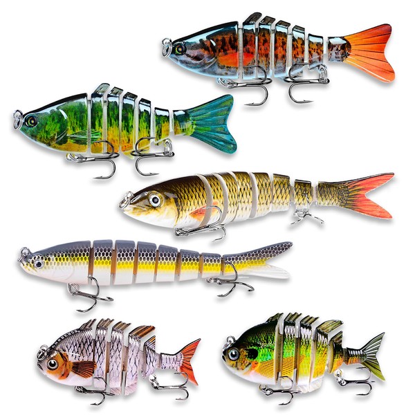 Multi-Jointed Swimbait Fishing Lures Kit, Realistic Swimming Action Saltwater/Freshwater Bass