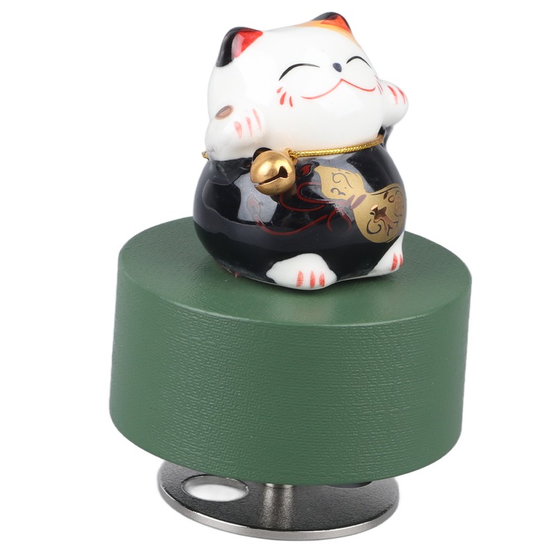 Music Box Round Shape Fortune Cat Style Pleasing Melody Exquisite