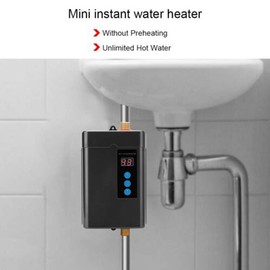 XUANIIIL Electric Instant Hot Tankless Water Heater, 3000W 110V Under Sink On Demand Water Heater Shower Point Of Use for Kitchen Bathroom Washing (Black)