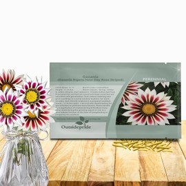 Outsidepride New Day Rose Striped Gazania Seeds for Planting – 25 Pcs Perennial, Low-Maintenance, Drought-Tolerant Ground Cover Seeds for Vibrant Summer & Fall Flowers, Great for Outdoor Gardens