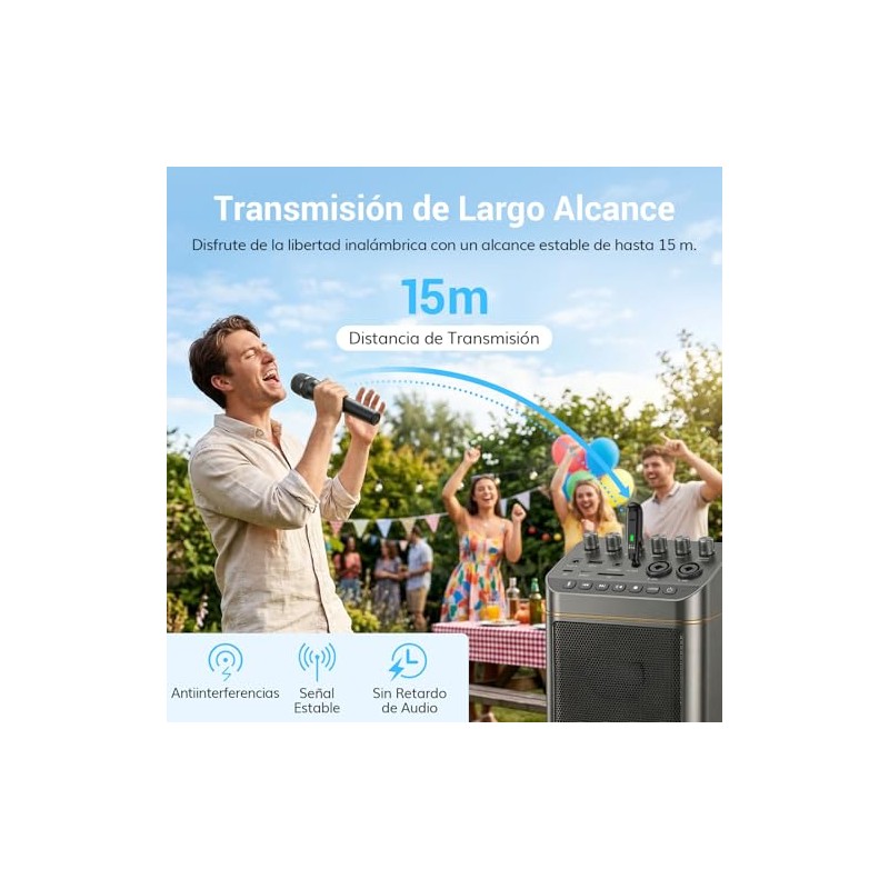 TONOR Microfonos Dinámicos Inalámbricos Recargables, Sistema Micrófonos de Mano con