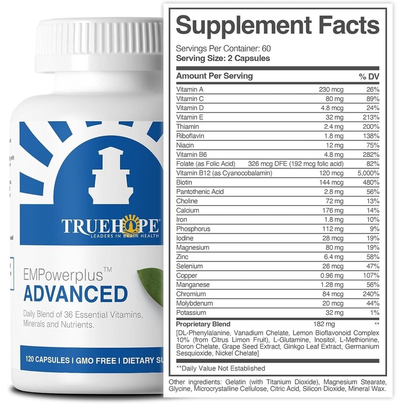 Truehope EMPowerplus Advanced Multivitamin for Women and Men - Broad-Spectrum